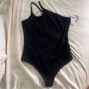 Black One-Shoulder Bodysuit